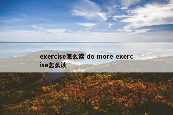 exercise怎么读 do more exercise怎么读