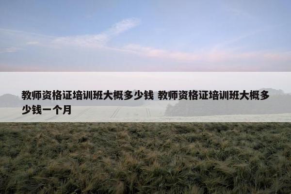 教师资格证培训班大概多少钱 教师资格证培训班大概多少钱一个月