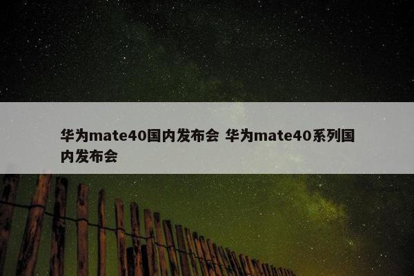 华为mate40国内发布会 华为mate40系列国内发布会