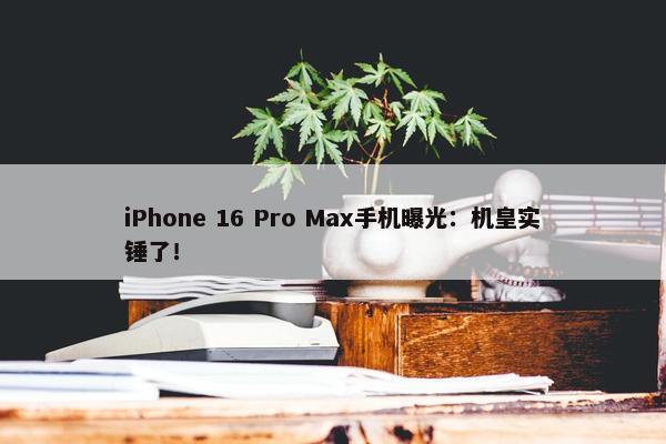 iPhone 16 Pro Max手机曝光：机皇实锤了！