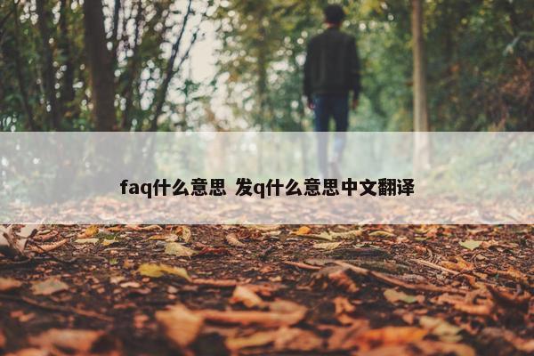 faq什么意思 发q什么意思中文翻译