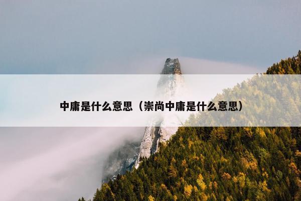 中庸是什么意思（崇尚中庸是什么意思）