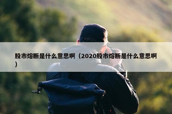 股市熔断是什么意思啊（2020股市熔断是什么意思啊）