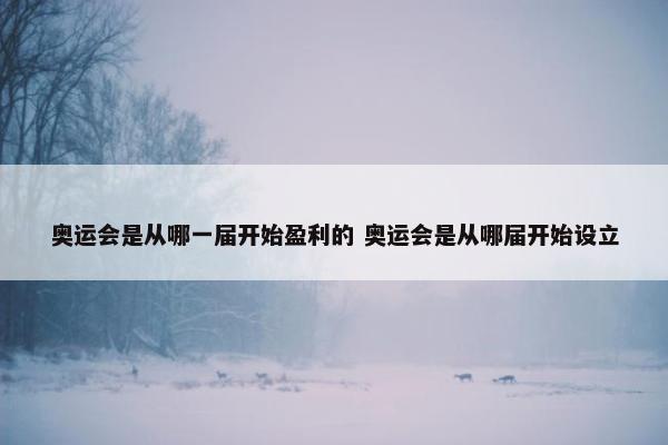 奥运会是从哪一届开始盈利的 奥运会是从哪届开始设立