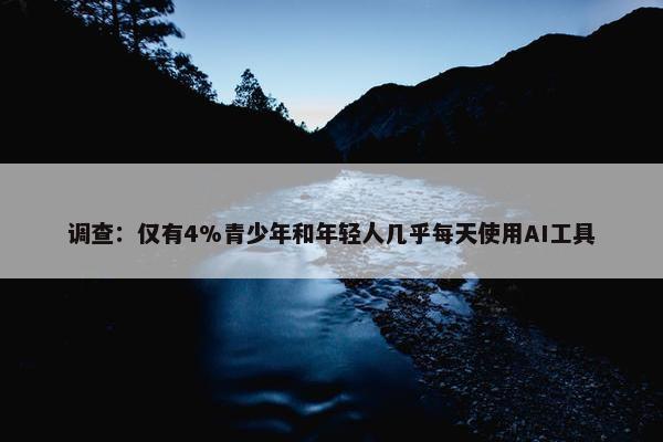 调查：仅有4%青少年和年轻人几乎每天使用AI工具