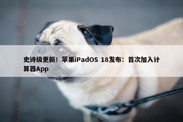 史诗级更新！苹果iPadOS 18发布：首次加入计算器App