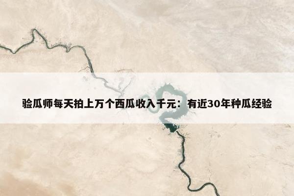 验瓜师每天拍上万个西瓜收入千元：有近30年种瓜经验