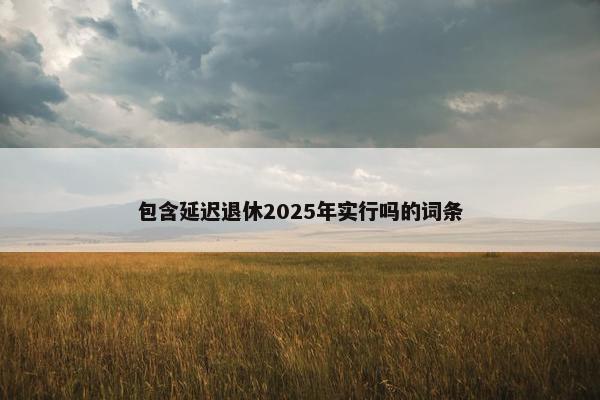 包含延迟退休2025年实行吗的词条