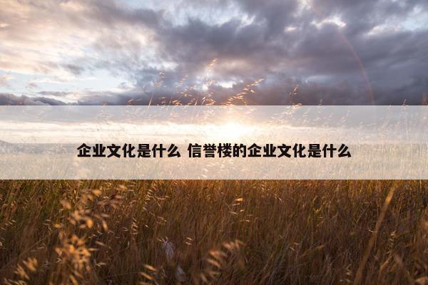 企业文化是什么 信誉楼的企业文化是什么