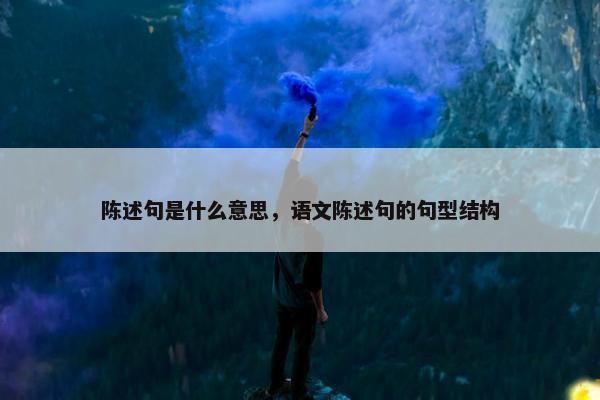 陈述句是什么意思，语文陈述句的句型结构