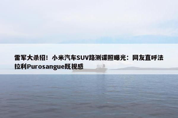 雷军大杀招！小米汽车SUV路测谍照曝光：网友直呼法拉利Purosangue既视感