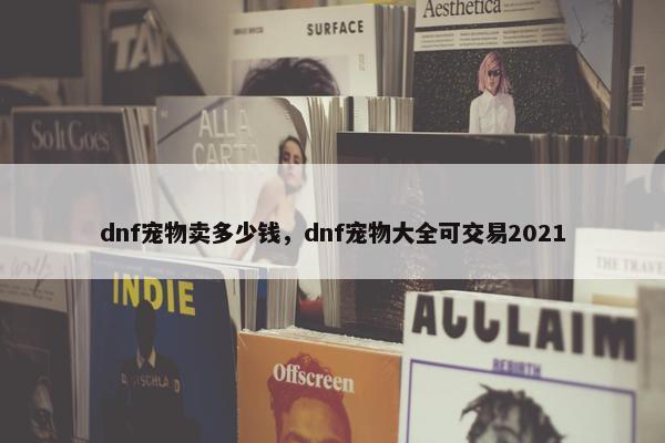 dnf宠物卖多少钱，dnf宠物大全可交易2021