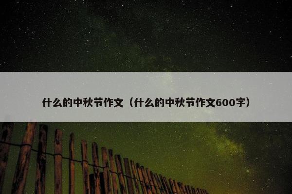 什么的中秋节作文（什么的中秋节作文600字）