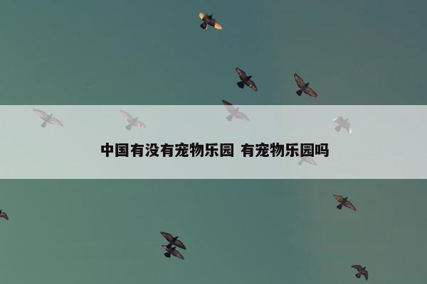 中国有没有宠物乐园 有宠物乐园吗