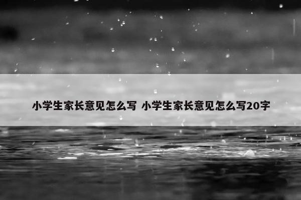 小学生家长意见怎么写 小学生家长意见怎么写20字