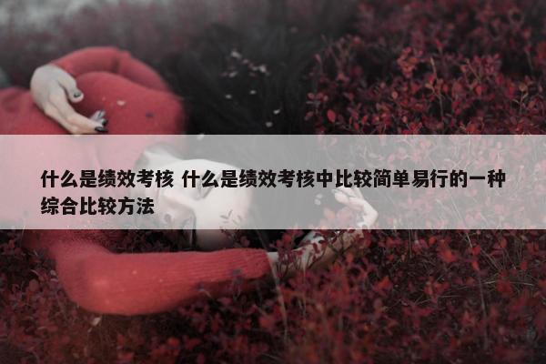 什么是绩效考核 什么是绩效考核中比较简单易行的一种综合比较方法