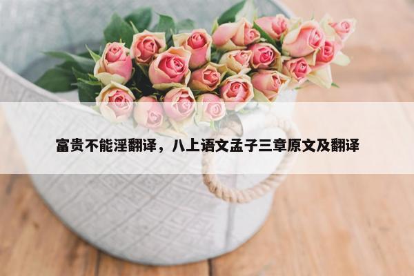 富贵不能淫翻译，八上语文孟子三章原文及翻译