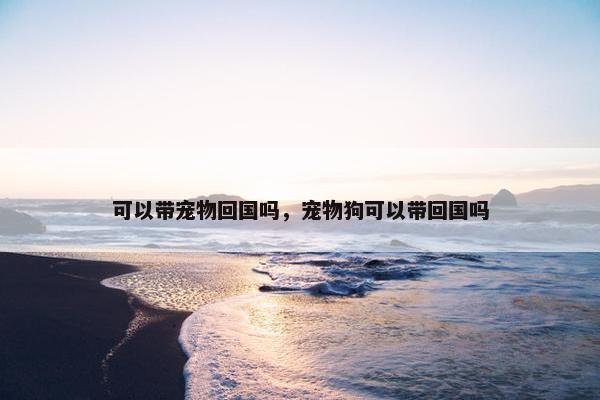 可以带宠物回国吗，宠物狗可以带回国吗