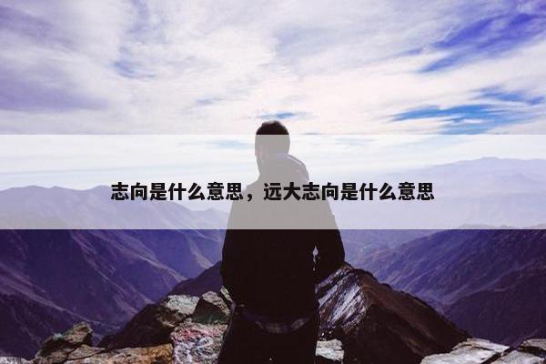 志向是什么意思，远大志向是什么意思