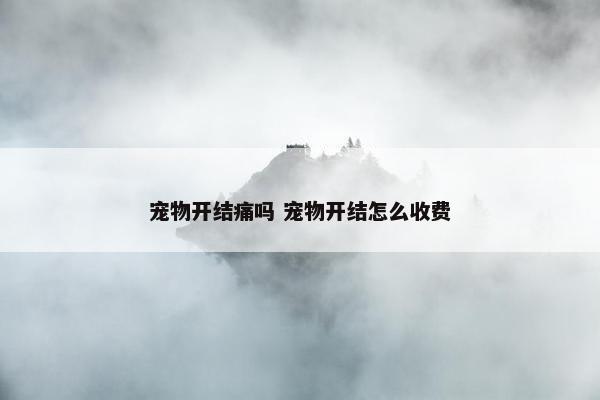 宠物开结痛吗 宠物开结怎么收费