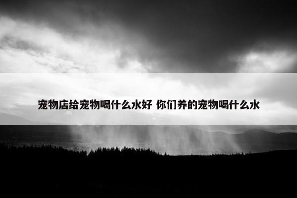 宠物店给宠物喝什么水好 你们养的宠物喝什么水