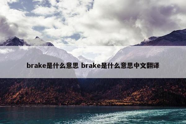 brake是什么意思 brake是什么意思中文翻译