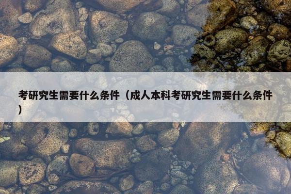 考研究生需要什么条件（成人本科考研究生需要什么条件）