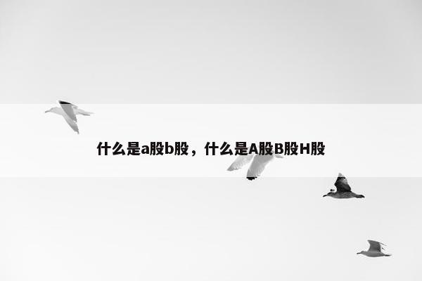 什么是a股b股，什么是A股B股H股