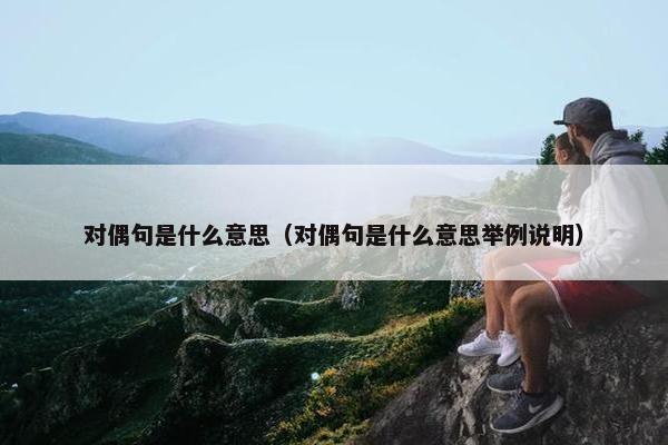 对偶句是什么意思（对偶句是什么意思举例说明）