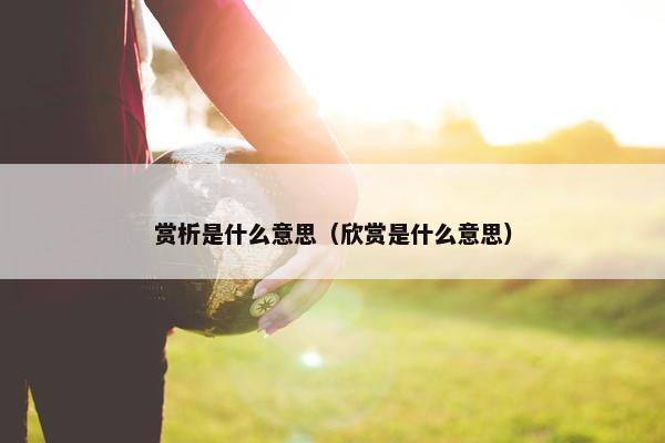 赏析是什么意思（欣赏是什么意思）