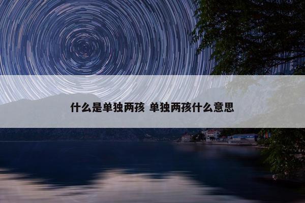 什么是单独两孩 单独两孩什么意思