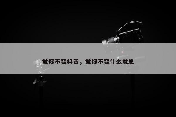 爱你不变抖音，爱你不变什么意思