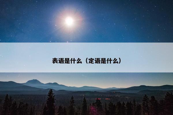 表语是什么（定语是什么）