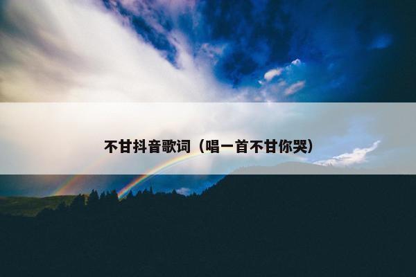 不甘抖音歌词（唱一首不甘你哭）