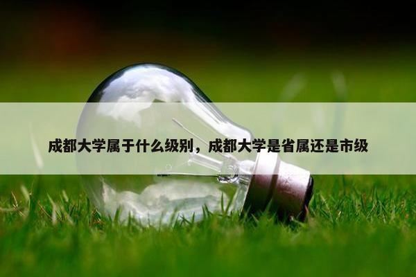 成都大学属于什么级别，成都大学是省属还是市级