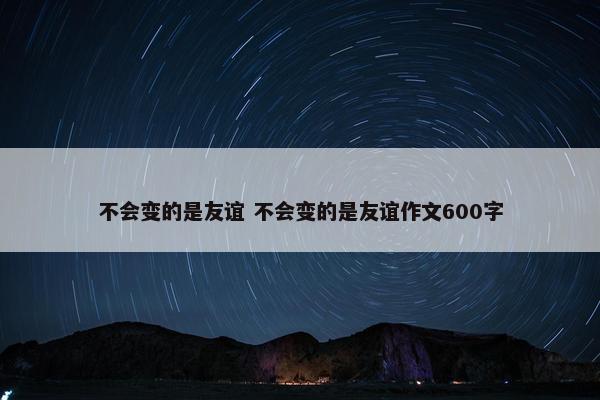 不会变的是友谊 不会变的是友谊作文600字