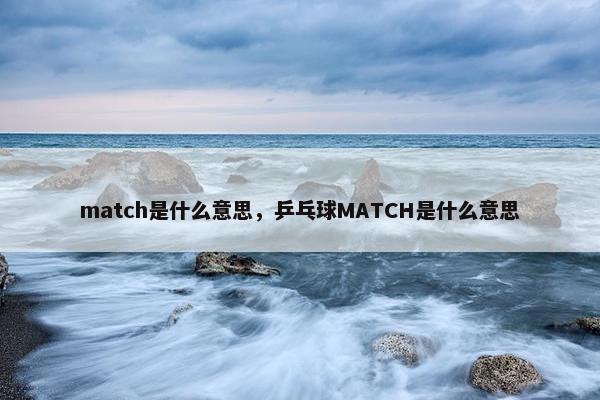 match是什么意思，乒乓球MATCH是什么意思