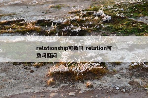 relationship可数吗 relation可数吗疑问