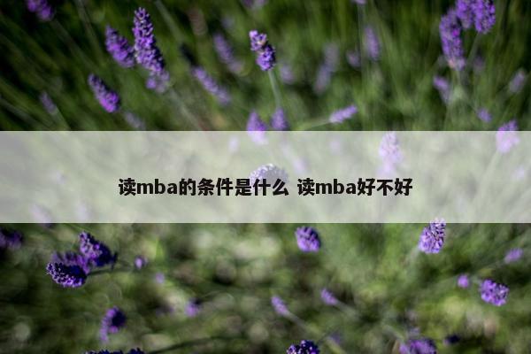 读mba的条件是什么 读mba好不好