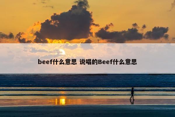 beef什么意思 说唱的Beef什么意思