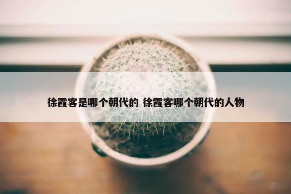 徐霞客是哪个朝代的 徐霞客哪个朝代的人物