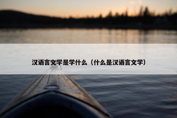 汉语言文学是学什么（什么是汉语言文学）