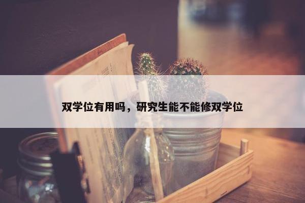 双学位有用吗，研究生能不能修双学位