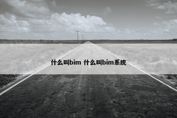 什么叫bim 什么叫bim系统