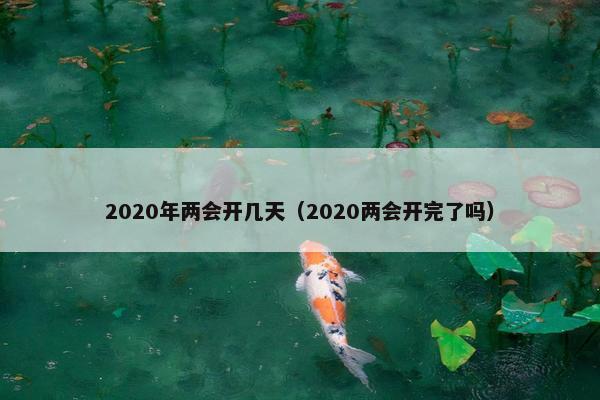 2020年两会开几天（2020两会开完了吗）