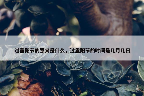 过重阳节的意义是什么，过重阳节的时间是几月几日