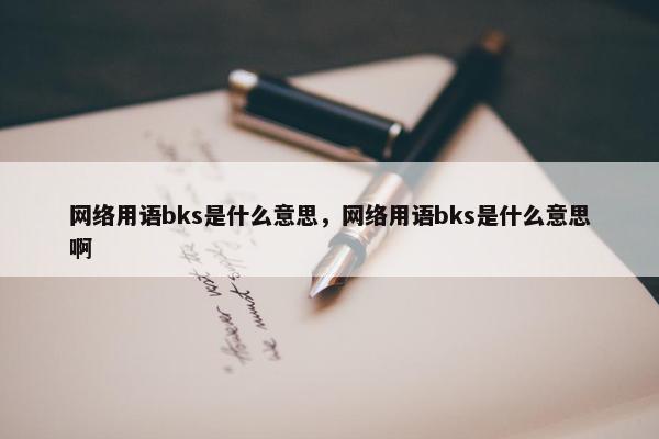 网络用语bks是什么意思，网络用语bks是什么意思啊