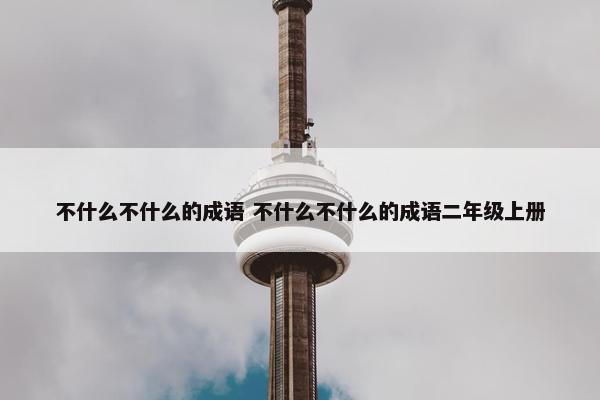 不什么不什么的成语 不什么不什么的成语二年级上册