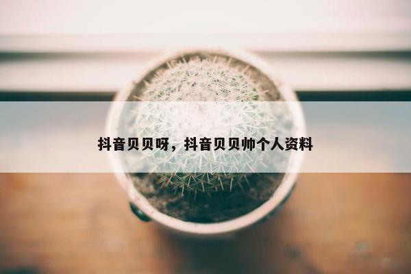 抖音贝贝呀，抖音贝贝帅个人资料