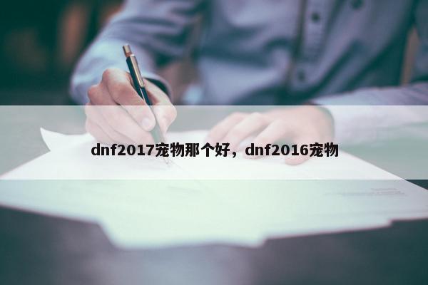 dnf2017宠物那个好，dnf2016宠物